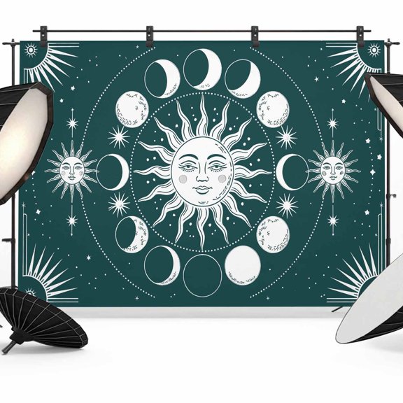 Mystery Tarot Photography Backdrop 7x5FT, Sun Moon Photo Backdrops, Background for Photography Studio Photo Studio Background, Back Drop for Photoshoot
