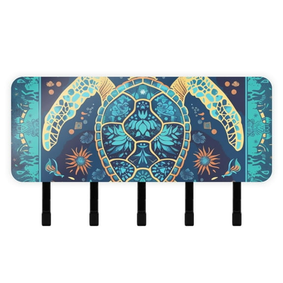 Mystery Turtle Key Holder for Wall Mail Holder Organizer with 5 Key Hooks Wall Mount Key Rack with Shelf