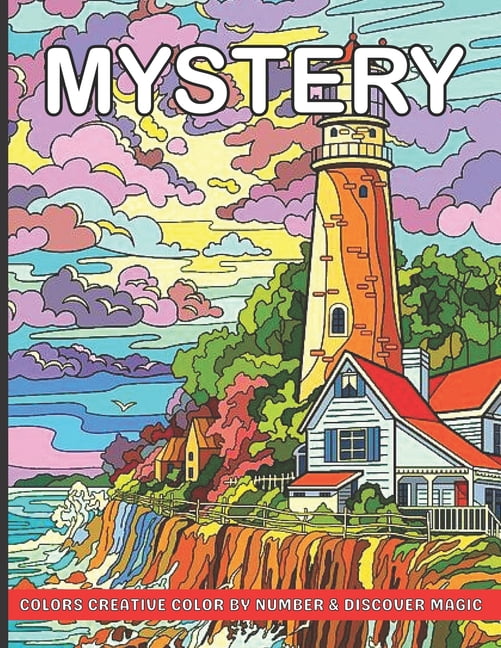 Mystery colors creative color by number & discover magic : Stress Relieving Patterns Color by Number Adult Coloring Book Mystery Color