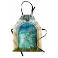 thumbnail image 1 of Mystic Apron Magic Ancient Curved Door in the Forest Mystic Mysterious Surreal Nature World Print, Unisex Kitchen Bib Apron with Adjustable Neck for Cooking Baking Gardening, Blue Beige, by Ambesonne, 1 of 3