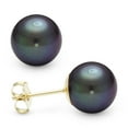 thumbnail image 1 of Mystic Black Freshwater Pearl Stud Earrings in 14k White or Yellow Gold, 1 of 1