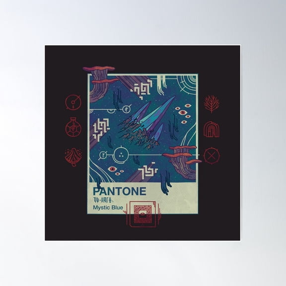 Mystic Blue Poster Wall Art, Modern Wall Decor For Living Room Bedroom, 30x30 UNFRAMED