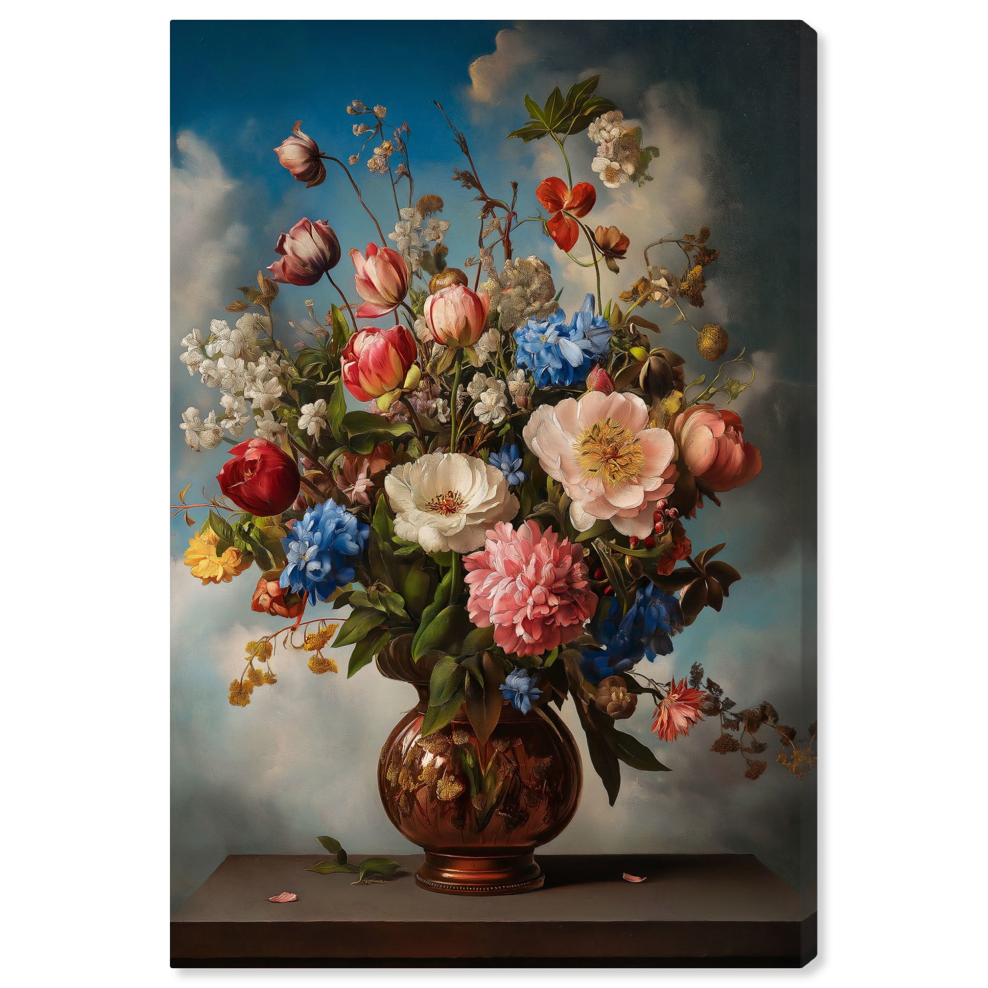 Mystic Bouquet Floral Wrapped Canvas Art 15" x 10"