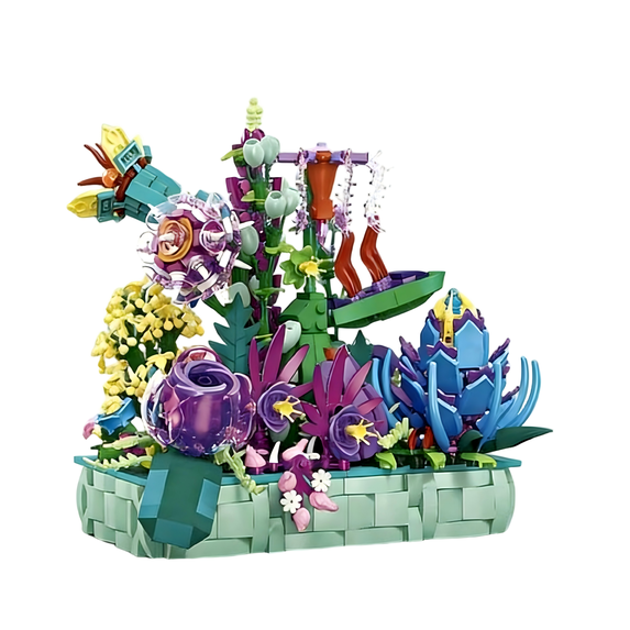 Mystic Buildable Floral Planter Building Block Set, Creative Birthday Gift, Home Office Table Centerpiece