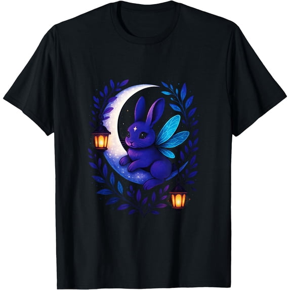 Mystic Bunny on Moon - Kawaii Pastel Goth Art T-Shirt - Walmart.com