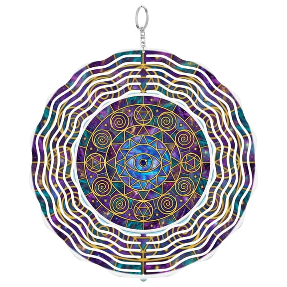 Mystic Celestial Eye Galaxy 3D Wind Spinner Stainless Steel Kinetic Art Spiritual Room Decor Magic Gift 10 Inch