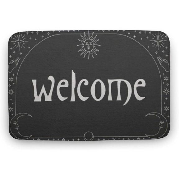 Mystic Celestial Goth Witch Doormat Rug 16x24 Inch Indoor Outdoor Front or Back Door Welcome Mat