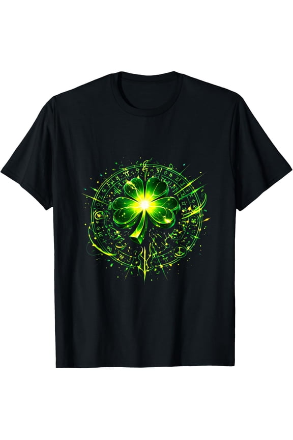 Mystic Clover Arcane Energy Design T-Shirt
