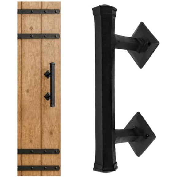 Mystic Colonial Medieval Hand-Forged Iron Barn Door Handle Pull (1 Pc) | (2 in  9 in) Black Vintage Gate & Cabinet Handle | Heavy-Duty Rustic Farmhouse & Gothic Handle$$Tools & Hardware Other