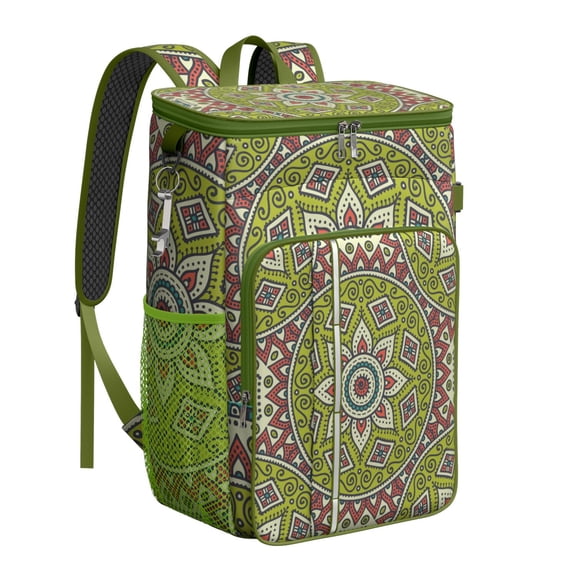 Mystic Cultural Exotic Mandala Soft Cooler Bag - 20L High-Capacity Picnic Backpack for Outdoor Enthusiasts