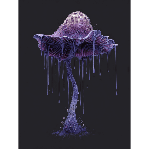 Mystic Dripping Mushroom Canvas Print Aesthetic Home Wall Art