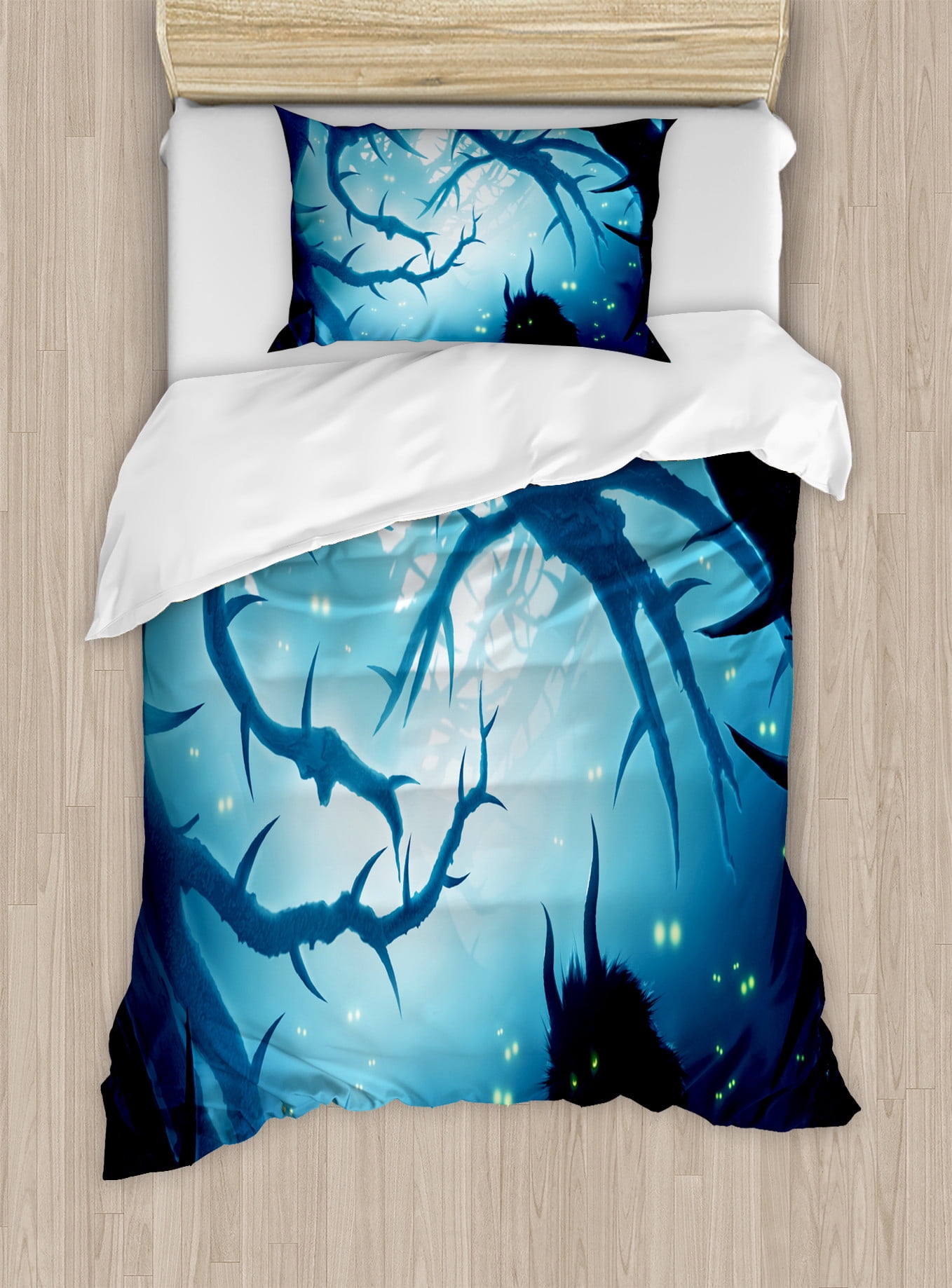Mystic Navy and White Twin Duvet Cover Set