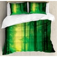 thumbnail image 1 of Mystic Duvet Cover Set, Fantasy Warm Season Springtime Forest Tall Trees Twilight Art Print, Decorative 3 Piece Bedding Set with 2 Pillow Shams, Queen Size, Green, by Ambesonne, 1 of 3