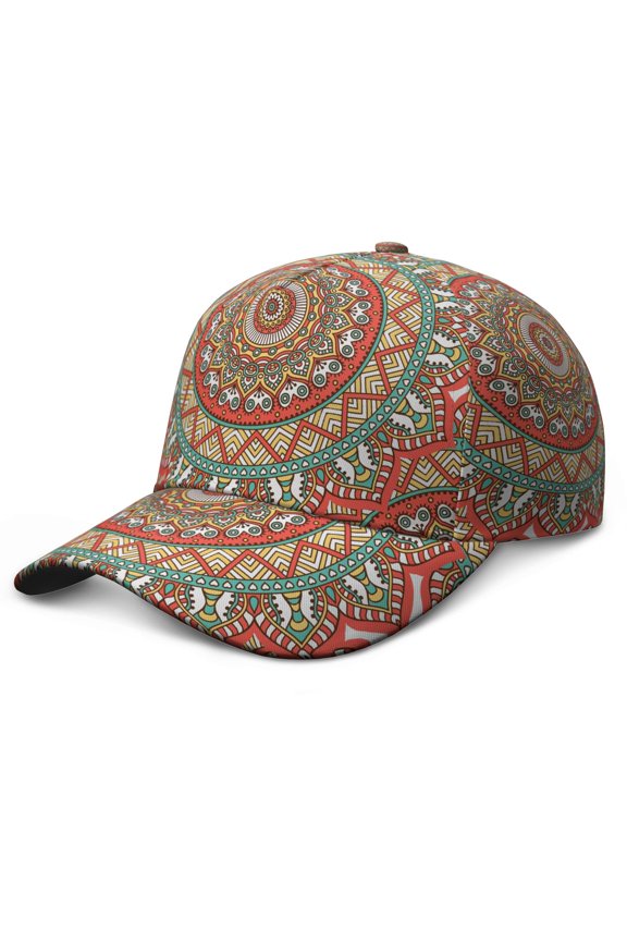 Mystic Ethnic Mandala Adjustable Snapback Hat Boho Chic Streetwear Cap