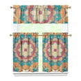 thumbnail image 1 of Mystic Ethnic Mandala Kitchen Curtains - 3 Piece Set with Valance and Tier Panels for Standard Windows, 1 of 4