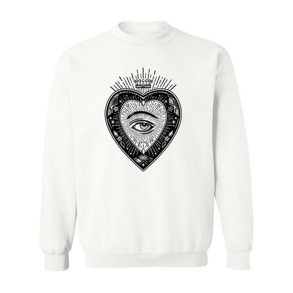 Mystic Eye Inside Heart. Sweatshirt Men -Image by Shutterstock, Male 5X-Large