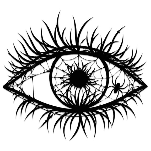 Mystic Eye Spider Web Metal Wall Art, Metal Signs, Metal Outdoor Decor, Wall Art Decor, Gothic Quirky Wall Hanging, Sculpture, Plaque, Sign, Exquisite Trendy Home Decoration, Living Room Bedroom