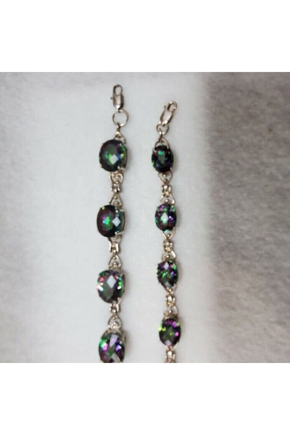 Mystic Fire Topaz Sterling Silver Bracelet oval