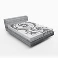 thumbnail image 1 of Mystic Fitted Sheet, Dreamcatcher Feathers with Sun and Moon Inside Cosmos Image, Soft Decorative Fabric Bedding, Full Size, Black White, by Ambesonne, 1 of 2