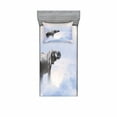 thumbnail image 1 of Mystic Fitted Sheet & Pillow Sham Set, Elephant Standing in The Clouds Freedom Metaphor Blessedimal Strength Concept, Decorative Printed 2 Piece Bedding Decor Set, Twinxl, Grey Blue, by Ambesonne, 1 of 2