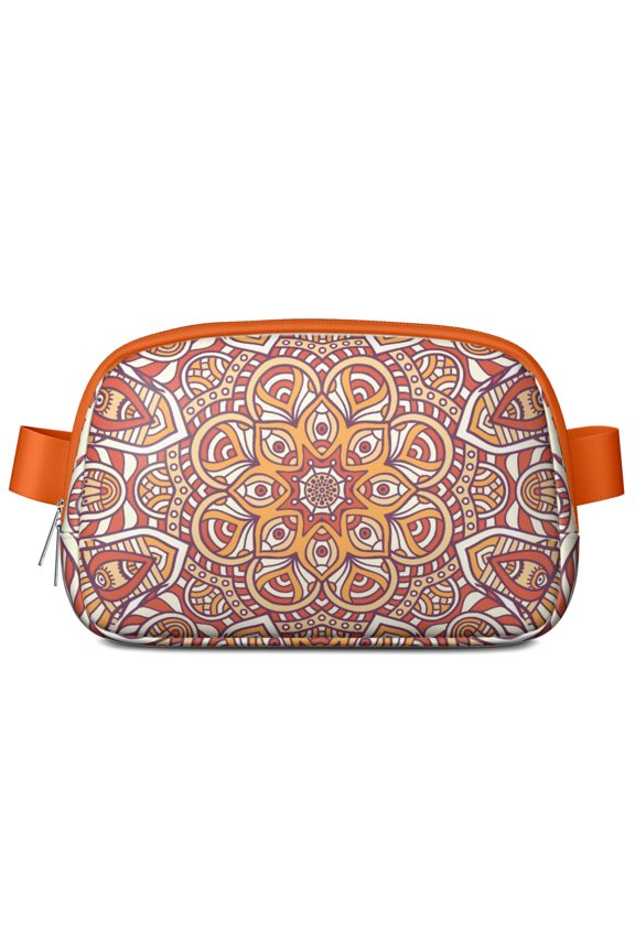 Mystic Floral Mandala Waist Bag – Tribal Boho Fanny Pack with Zen-Inspired Pattern & Traditional Folk Art