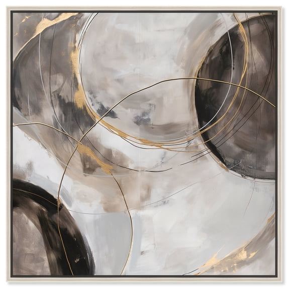 Mystic Flow Canvas Gemstone Abstract Art by Art Remedy, Silver Frame, 40" x 40"