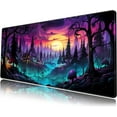 thumbnail image 1 of Mystic Forest Desk Mat Purple Cute Large Mouse Pad Extended Gaming Mousepad XL Big Aesthetic Desk Pad Cool Anime Keyboard Mat Laptop Desktop Mouse Mat 31.5''X11.8'', 1 of 7