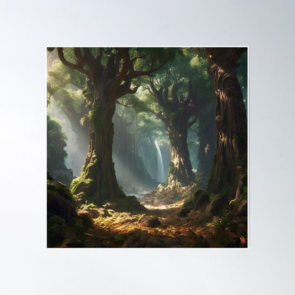 Mystic Forest Poster Wall Art, Modern Wall Decor, 24x36 UNFRAMED