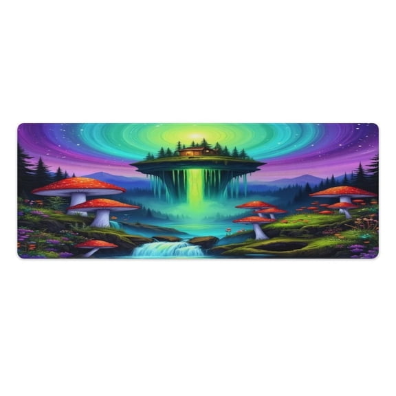 Mystic Forest with Floating Island 2 PCS Anti Fatigue Rugs Pvc Non Skid Waterproof Floor Mat Cushioned Comfort Standing Kitchen Mats for Floor