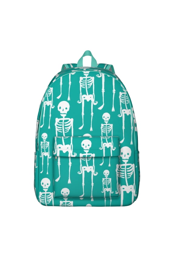 Geometric Gold Skull Design Casual Daypack – Lightweight Travel Backpack with Comfortable Carrying, Anti-theft Features for Travel, Gym, and Campus Commuting
