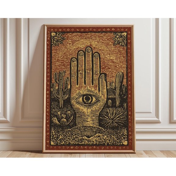 Mystic Hand Desert Wall Art Print, Unframed Paper Poster 8x10in