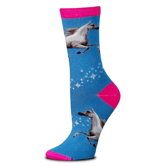Mystic Horse Blue Medium Socks