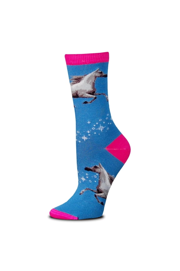 Mystic Horse Blue Medium Socks