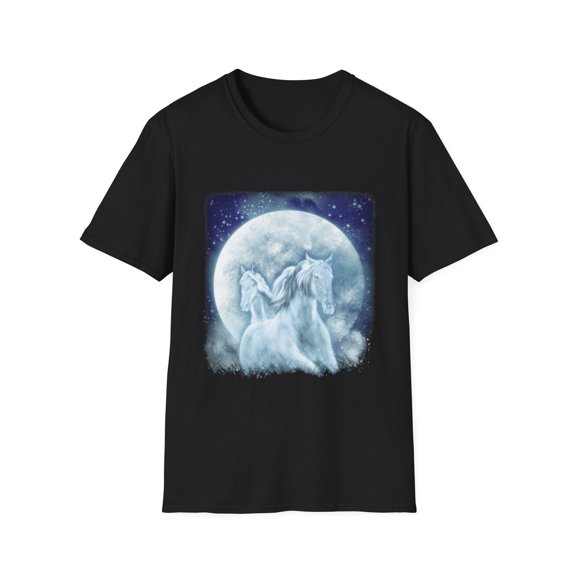 Mystic Horses Full Moon Graphic Novelty T-Shirts