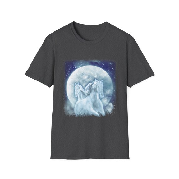 Mystic Horses Full Moon Graphic Novelty T-Shirts