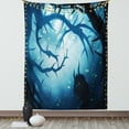 thumbnail image 1 of Mystic House Decor Wall Hanging Tapestry, Animal with Burning Eyes in Dark Forest at Night Horror Halloween Illustration, Bedroom Living Room Dorm Accessories, 60 X 80 Inches, by Ambesonne, 1 of 5