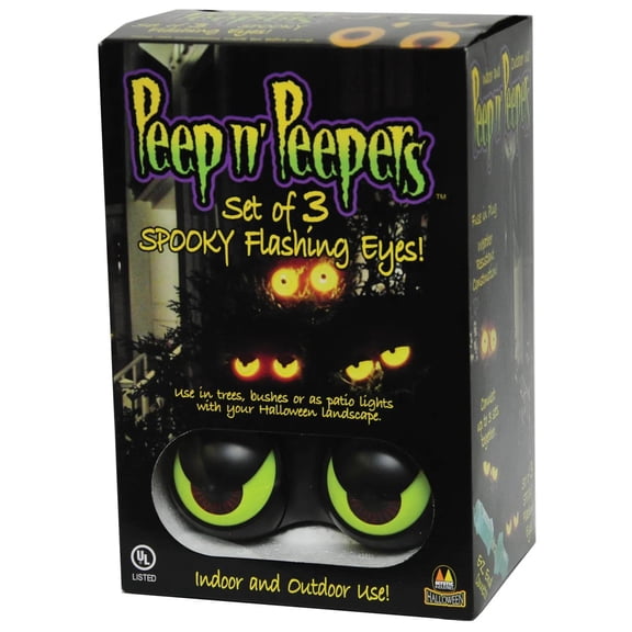 Mystic Industries Corp Peepers Light-Up Flashing Eyes Halloween Decorations - 6 ft