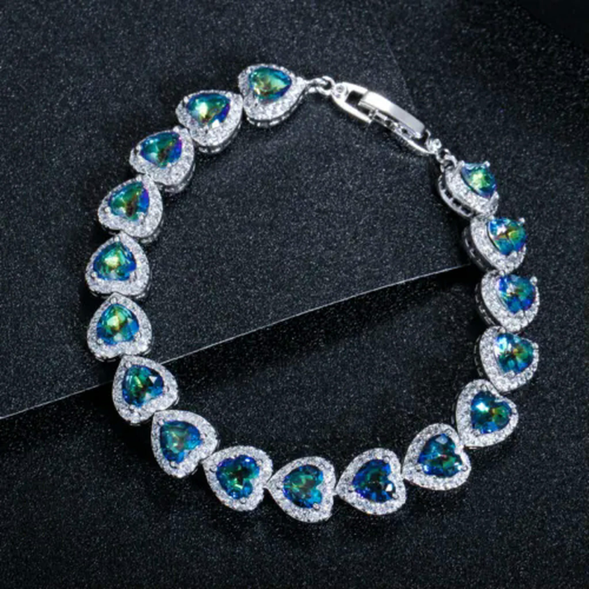 Gleamart Bracciale Rigido Love Con Zirconia Cubica – Acciaio Inox 316L, Stile Semplice, Regalo Per Lei