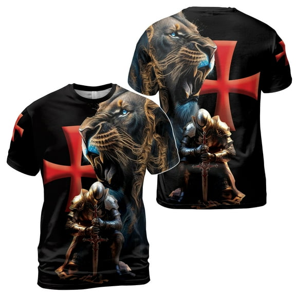 Mystic Lion Of Judah Honor Of Knight Templar Men's T-shirt S-5XL
