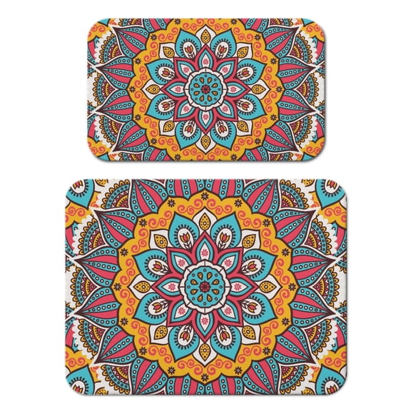 Mystic Mandala Dish Drying Mat, Artistic Spiritual Absorbent Coffee Bar Mat, Boho Chic Kitchen Counter Protector
