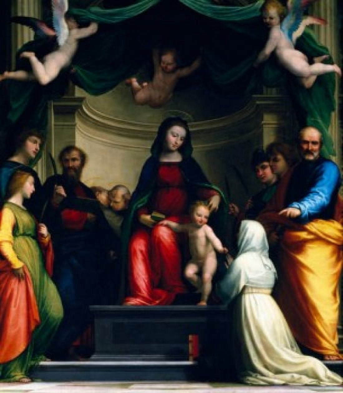 Mystic Marriage of Saint Catherine of Siena with Eight Saints by Fra Bartolommeo 1511 (1472-1517) France Paris Musee du Louvre Canvas Art - Fra Bartolommeo (18 x 24)