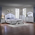 thumbnail image 1 of Mystic Modern Style LED Queen 5PC Bedroom Set Made With Wood in Silver, 1 of 18