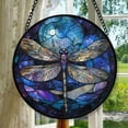 thumbnail image 1 of Mystic Moon Dragonfly Stained Glass Window Hanging, Stained Glass Window Decor Suncatcher for Women, Perfect Home Decor, Stained Glass Ornament 2025, Holiday Decoration, Seasonal, 1 of 6