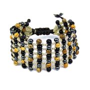 Mystic Net Gold Tone Multistones Silk Strands Bracelet