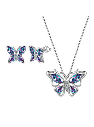 Heiheiup Personality Vintage Multicolor Butterfly Necklace For Women  Jewelry Gifts Bulk Necklaces for Women 