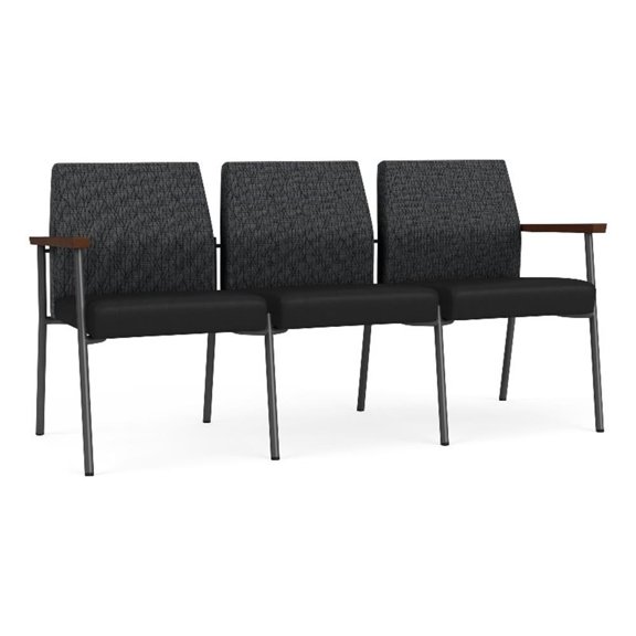 Mystic Reception 3-Seat Tandem Seating / Charcoal Steel / Dark Gray / Black
