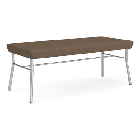 Mystic Reception Waiting 18.5" 2-Seat Bench and / Silver Steel / Brown