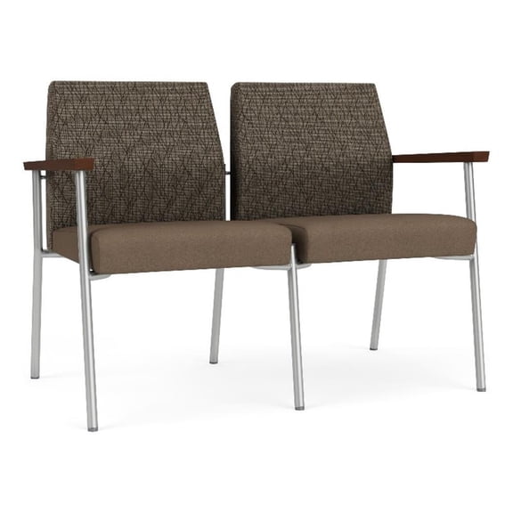Mystic Reception Waiting 2-Seat Tandem Seating / Silver Steel / Brown / Brown