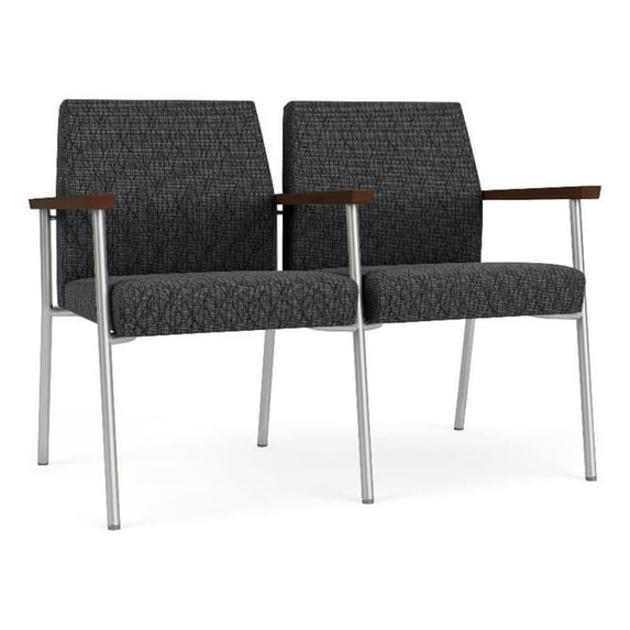 Mystic Reception Waiting 2-Seat Tandem Seating / Silver Steel / Dark Gray