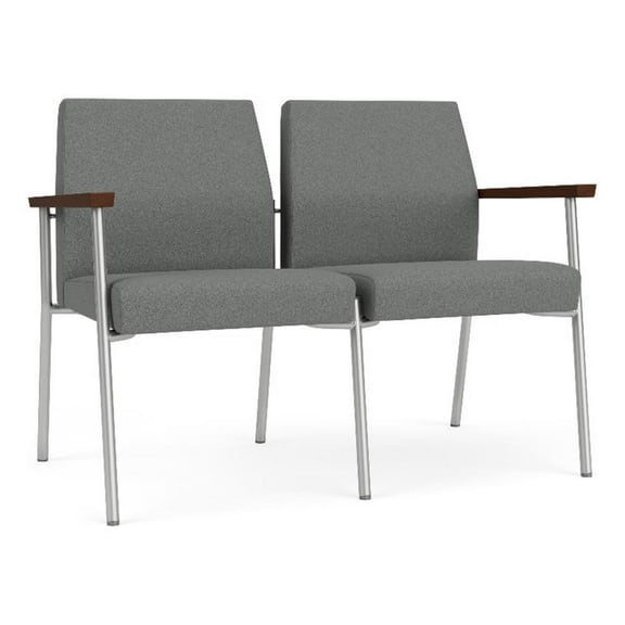 Mystic Reception Waiting 2-Seat Tandem Seating / Silver Steel / Light Gray